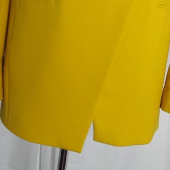 Zara Blazer XS Yellow Double Breasted Asymmetric Blogger Fave - Picture 10 of 16